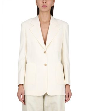 Palm Angels Blazer With Knit Detail - White