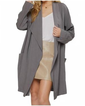 Bluivy Oversized Drapefront Duster - Gray