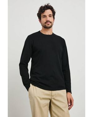 Rails Quentin Cotton Cashmere Long Sleeve Tee - Black