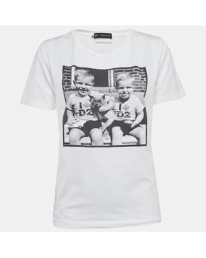 DSquared² Digital Print Cotton Half Sleeve T-Shirt - Gray