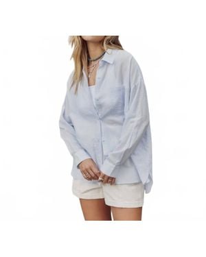 In February Danielle Button Down Top - Gray