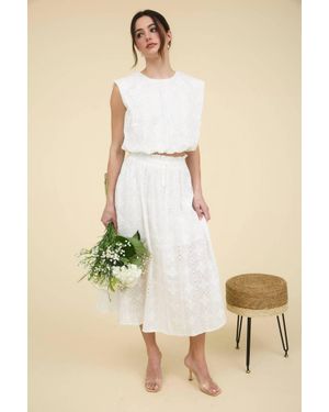 Blu Pepper Bridget Eyelet Skirt - Natural