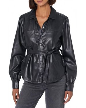 PAIGE Belize Button Front Shacket - Black