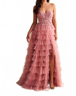 Ellie Wilde Tiered Tulle Corset A-Line Gown