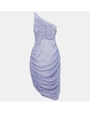 GUIZIO Danielle Mesh Ruched Mini Dress - Purple