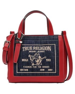 TRUE RELIGION Arvin Buddha Motif Crossbody Tote - Red