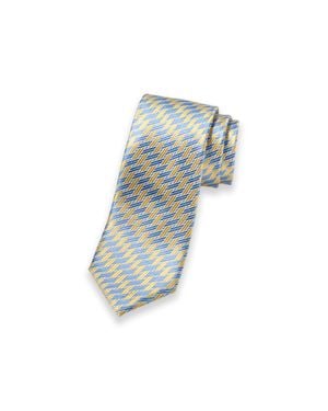 Paul Fredrick Basketweave Woven Silk Tie - Blue