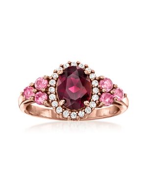 Ross-Simons Rhodolite Garnet And Tourmaline Ring With Zircon - Red