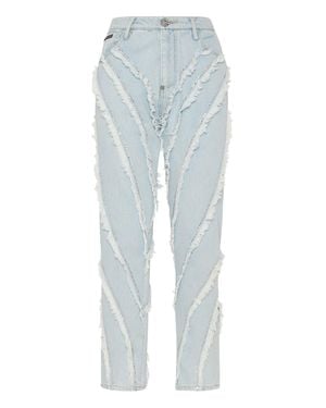 Philipp Plein Denim Pants Mom Fit - Blue