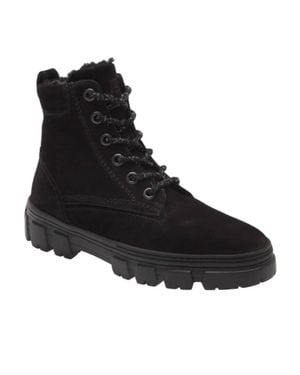 Paul Green Joaquin Genuine Shearling Moto Boots - Black