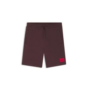 HUGO Logo-Label Shorts - Purple