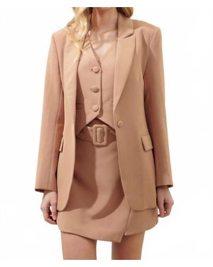 Sugarlips Chelsea Fitted Notch Lapel Blazer - Brown
