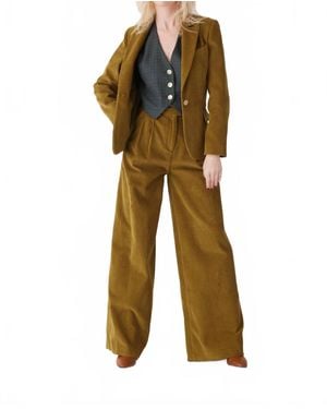 RoseVelvet Amandine Wide Leg Corduroy Pants - Multicolor