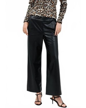 RAFFAELLO ROSSI Palina 6/8 Vegan Leather Culotte Pants - Black