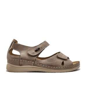 Helios Ariadne Leather Sandals - Gray