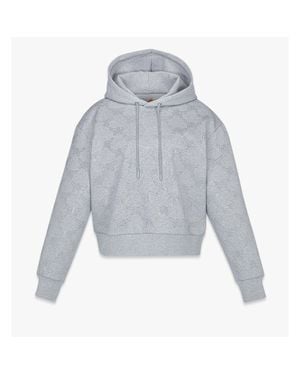 MCM Crystal Monogram Ponte Hoodie - Gray