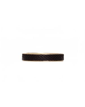 Avenue Chic Genuine Leather Circle Hinge Bracelet - Black