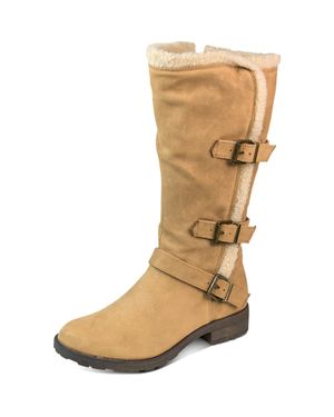 White Mountain Santell Faux Fur Tall Knee-High Boots - Natural