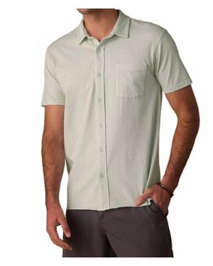The Normal Brand Jersey Short Sleeve Button Up Shirt - Gray
