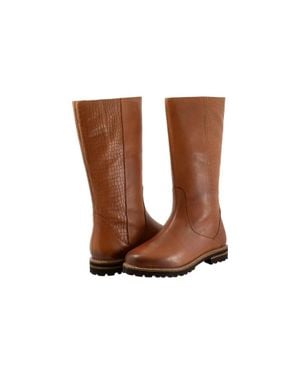 Trotters Franki Boots Leather Mid-Calf Round Toe Jobb173 - Black