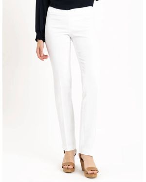 Renuar Pull On Straight Leg Pant - White