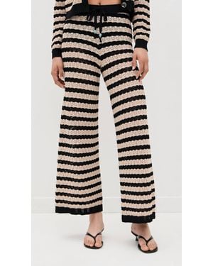 L'Agence Gaelle Pointelle Knit Pant - Black