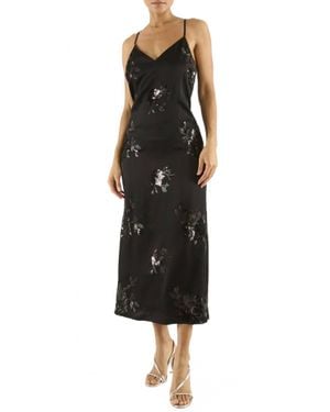 Ramy Brook Shannon Sequin Midi Dress - Black