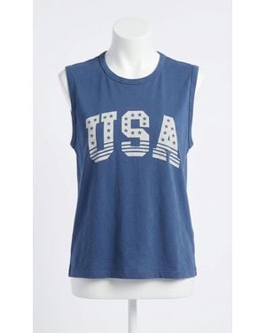 Z Supply Stars And Stripes Muscle Tank - Blue
