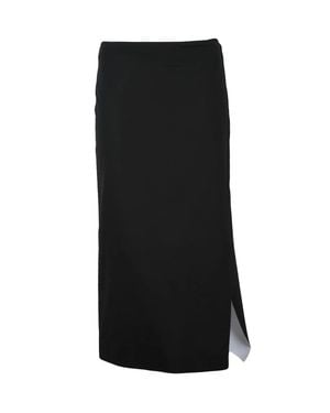 Sportmax Corone Cotton Elastane Flared Skirt - Black