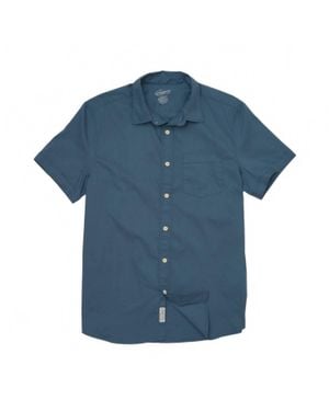 Grayers Van Dam 4 Way Stretch Poplin Short Sleeve Shirt - Blue