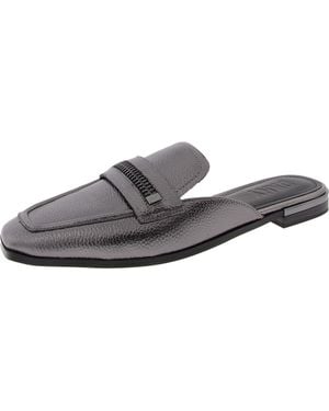 DKNY Elin Flat Mule Leather Mules - Gray