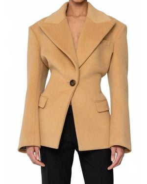 Ronny Kobo Calla Short Wool Coat - Natural