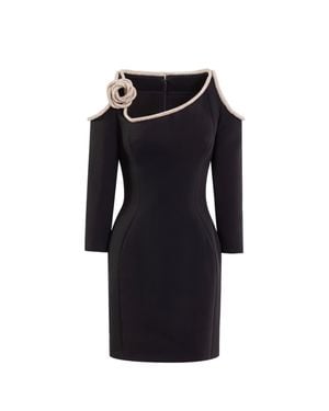 Saiid Kobeisy Short Dress With Crystal Embellishment - Black