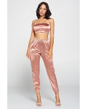 TRUEDAMES Tube Top Pant Set - White