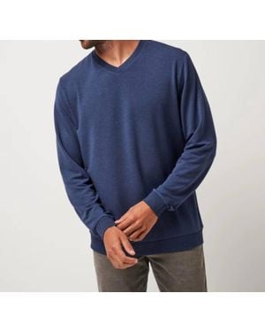 Travis Mathew Amenities V-Neck Crew Sweater - Blue