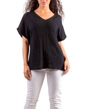 Gigi Moda Campana Cotton Top - Black