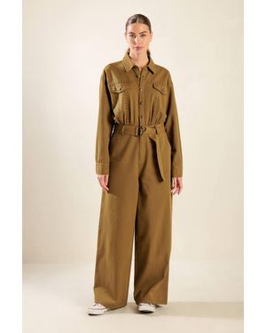 TRUEDAMES Fleeting Whispers Twill Jumpsuit - Natural