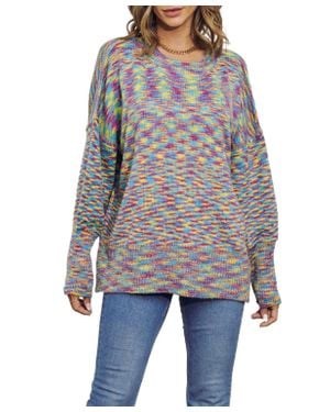 J.Nna Space-Dye Oversized Sweater - Gray
