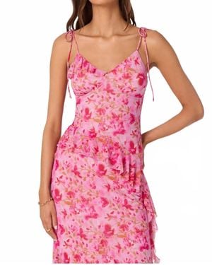 Astr Mejra Floral Asymmetric Tank Top - Pink