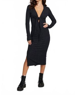 Chaser Brand Jenn Sparkle Midi Dress - Black