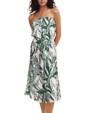 Bella Dahl Flowy Strapless Midi Dress - Green
