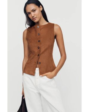 Wayf Boat-Neck Vest Top - Brown