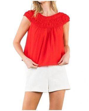 Thml Love Shirred Round Neck Top
