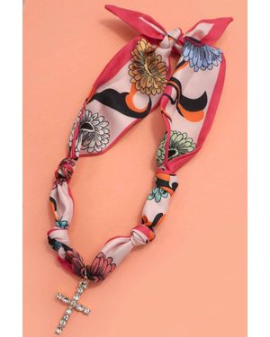 Josslyn by Wall to Wall Handcrafted Scarf Necklaces - Pink