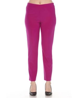 Joseph Ribkoff Split Hem Side Zip Slim Ankle Pant - Pink