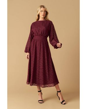 TRUEDAMES Too Good To Be True Woven Midi Dress - Purple