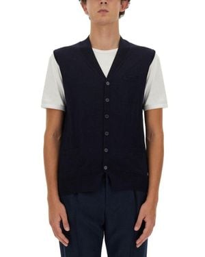 Ballantyne Minimalistic V-Neck Vest - Blue
