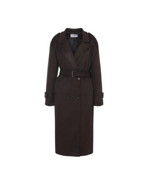 Frankie Shop Pembroke Faux Suede Trench Coat - Black