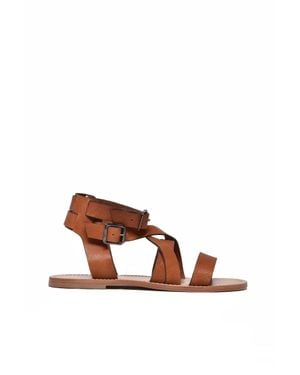Post & Co Leather Sandal - Brown