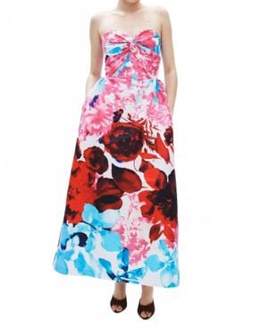 Kika Vargas Rose Maxi Dress - Red